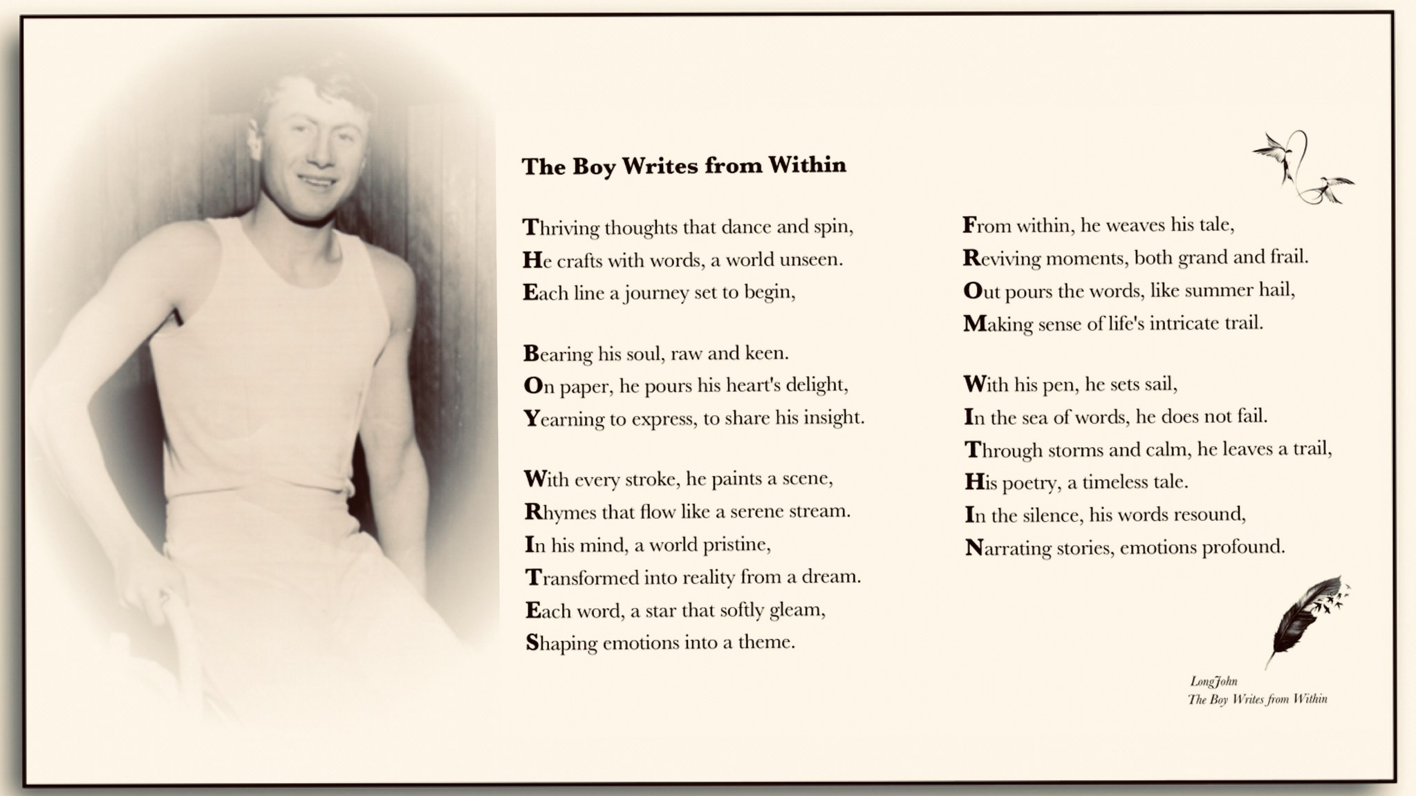 The Boy Writes from Within – Poetry of Life